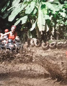 Ubud ATV with Extreme Grade trough Crash Bandicoot Rail, Waterfall, Sacred Tunnel, River and Coffe Tour Visit